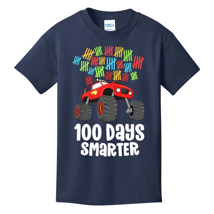 Boys 100th Day Of School Monster Truck 100 Smarter Kids T-Shirt