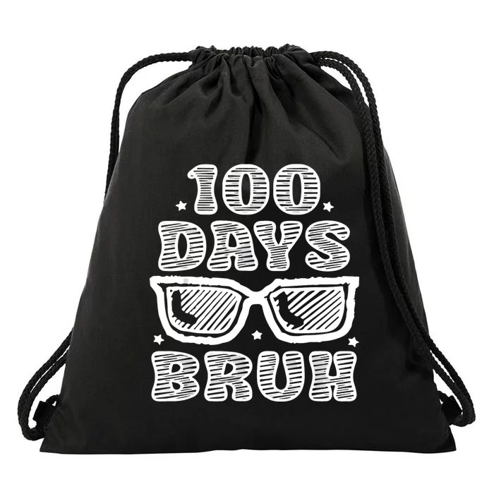 Bruh 100 Days Of School 100th Day Of School Sunglasses Drawstring Bag