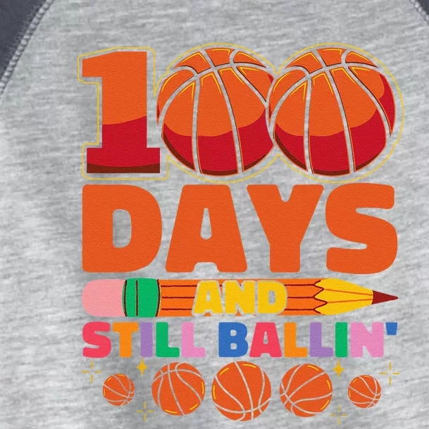 Basketball 100th Day Of School 100 Days Of School Toddler Fine Jersey T-Shirt