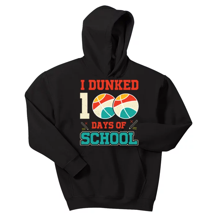 Basketball 100 Days Of School Funny Kids Hoodie