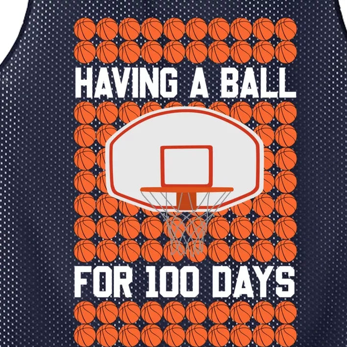 Boy 100 Days Of School Pun 100th Day Sport Basketball Mesh Reversible Basketball Jersey Tank