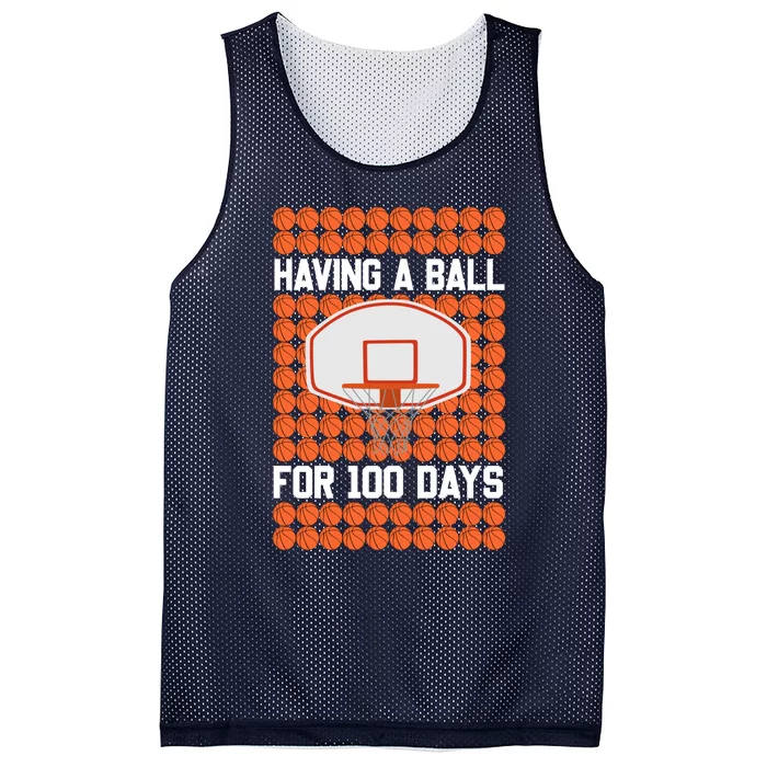 Boy 100 Days Of School Pun 100th Day Sport Basketball Mesh Reversible Basketball Jersey Tank