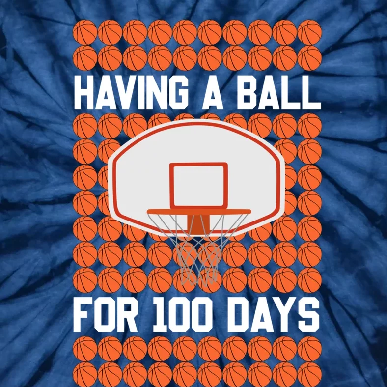 Boy 100 Days Of School Pun 100th Day Sport Basketball Tie-Dye T-Shirt