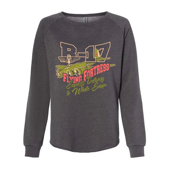 B 17 Flying Fortress Womens California Wash Sweatshirt