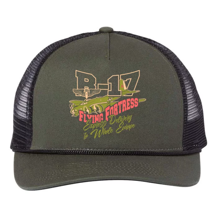 B 17 Flying Fortress Retro Rope Trucker Hat Cap