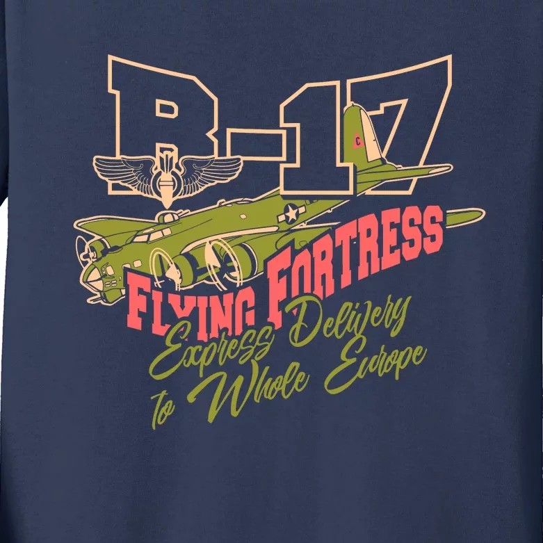 B 17 Flying Fortress Kids Long Sleeve Shirt