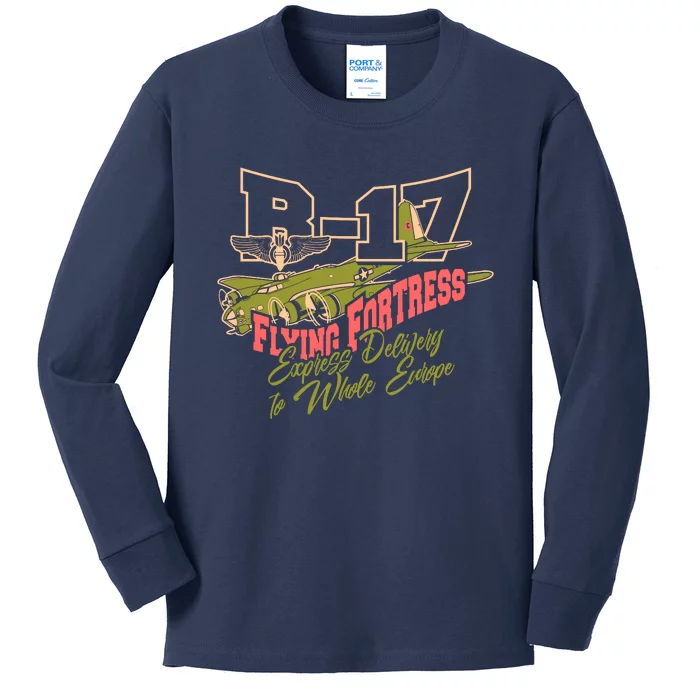 B 17 Flying Fortress Kids Long Sleeve Shirt