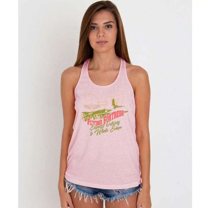 B 17 Flying Fortress Women's Knotted Racerback Tank