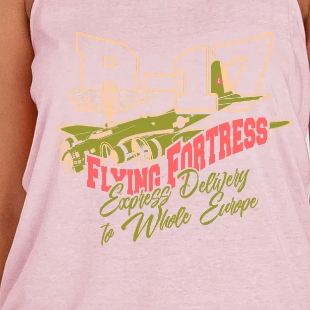 B 17 Flying Fortress Women's Knotted Racerback Tank