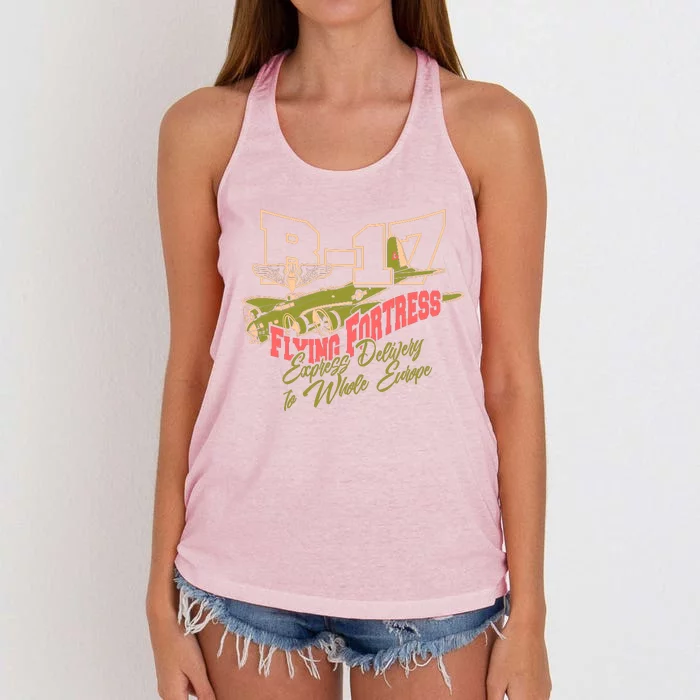 B 17 Flying Fortress Women's Knotted Racerback Tank