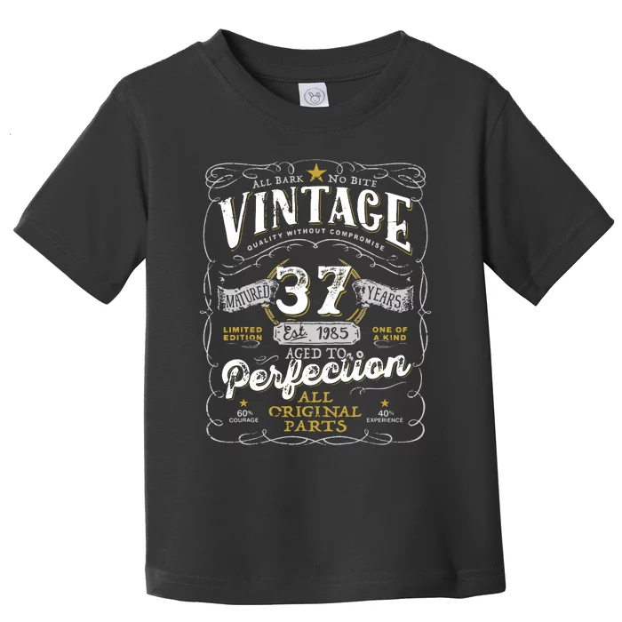 Birthday 1985 Gift Vintage 37 Years Old Tie Dye Toddler T-Shirt