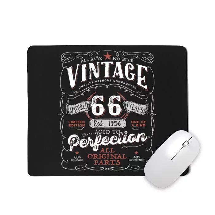 Birthday 1956 Gift Vintage 66 Birthday Mousepad