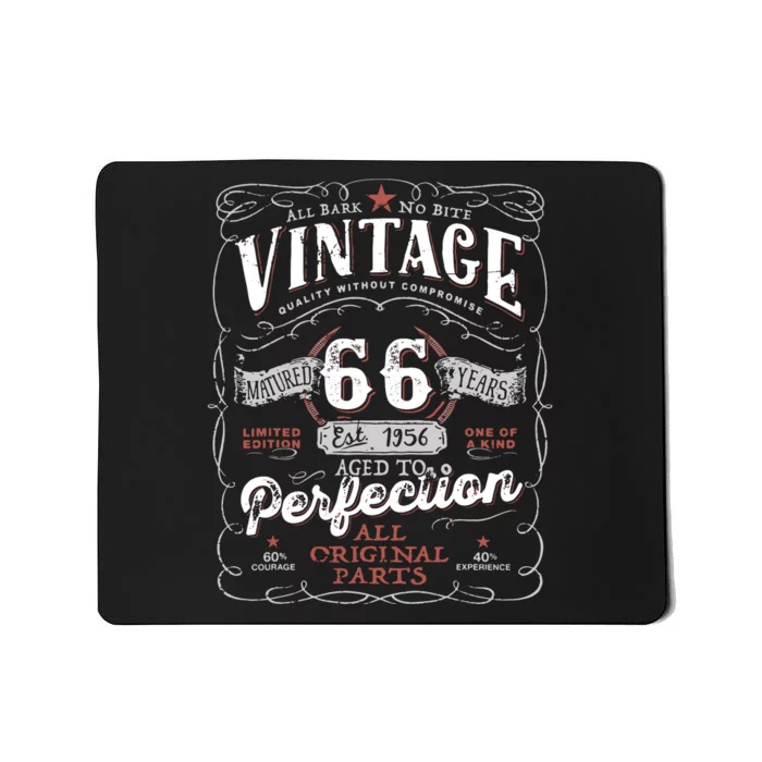 Birthday 1956 Gift Vintage 66 Birthday Mousepad