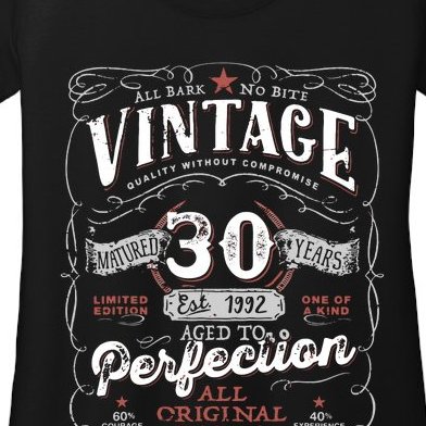 Birthday 1992 Gift Vintage 30 Birthday Women’s Scoop Neck T-Shirt