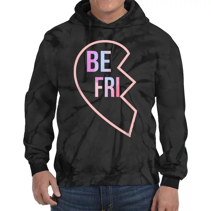 Bff 1 Heart In 2 Best Friends Matching 1st Part Tie Dye Hoodie