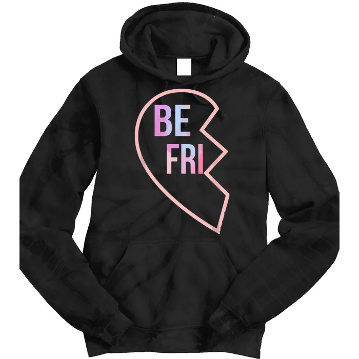 Bff 1 Heart In 2 Best Friends Matching 1st Part Tie Dye Hoodie