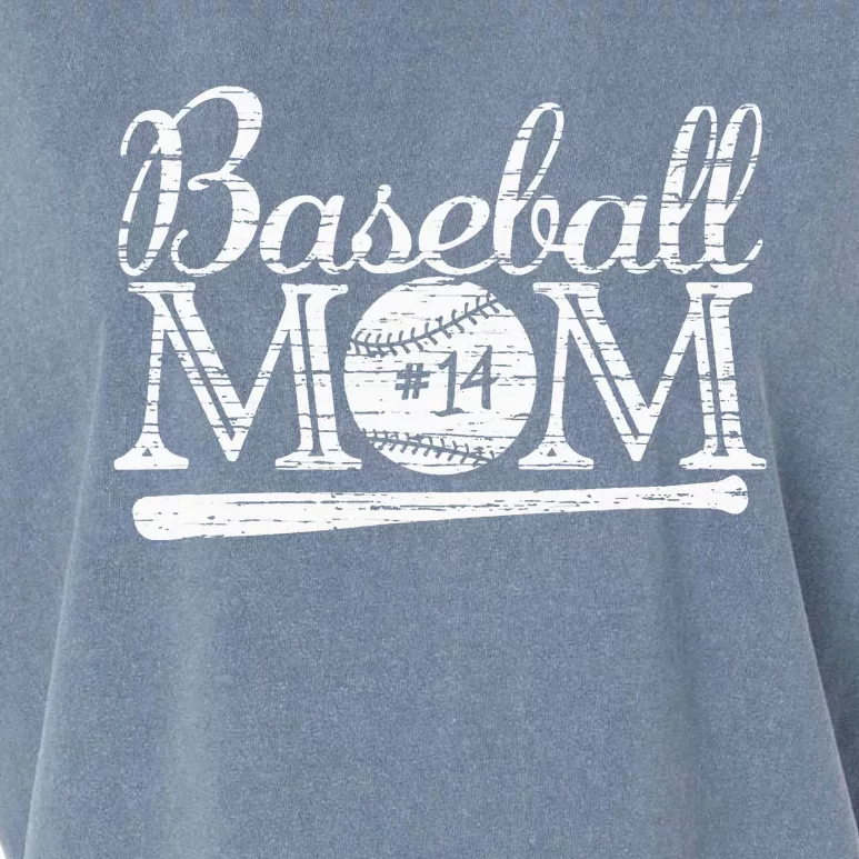 Baseball 14 Jersey Mom Favorite Player Mother's Day Garment-Dyed Women's Muscle Tee