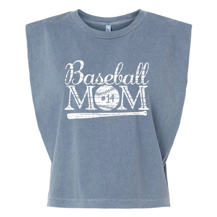 Baseball 14 Jersey Mom Favorite Player Mother's Day Garment-Dyed Women's Muscle Tee