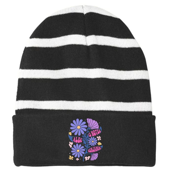 Benjamin 12 Notes Flower Art Alec Striped Beanie with Solid Band