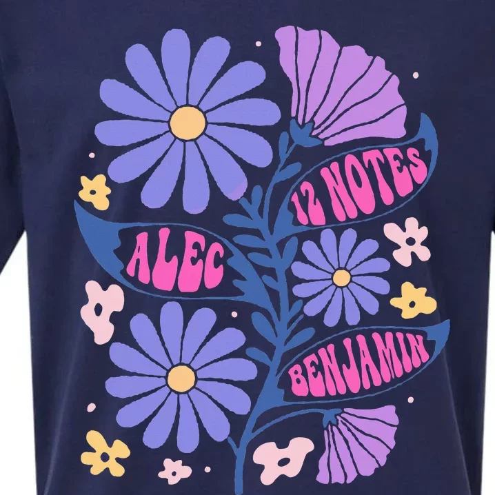 Benjamin 12 Notes Flower Art Alec Sueded Cloud Jersey T-Shirt