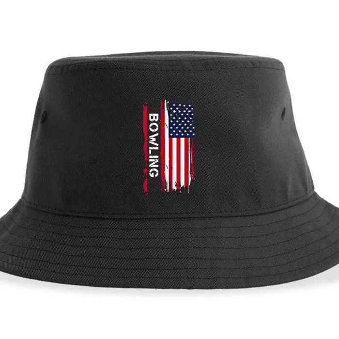 Bowling 10 Pins And Strikes And Spares In America Funny Gift Sustainable Bucket Hat