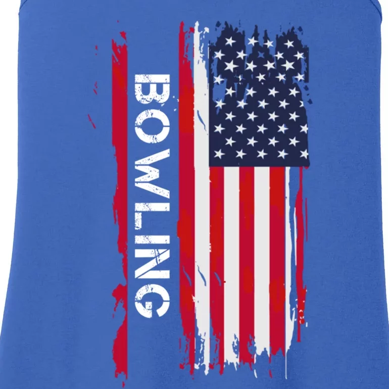 Bowling 10 Pins And Strikes And Spares In America Great Gift Ladies Essential Tank