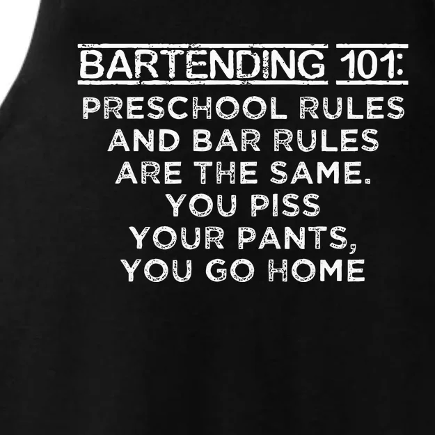 Bartending 101 Preschool Bar Rules White Bartender Ladies Tri-Blend Wicking Tank