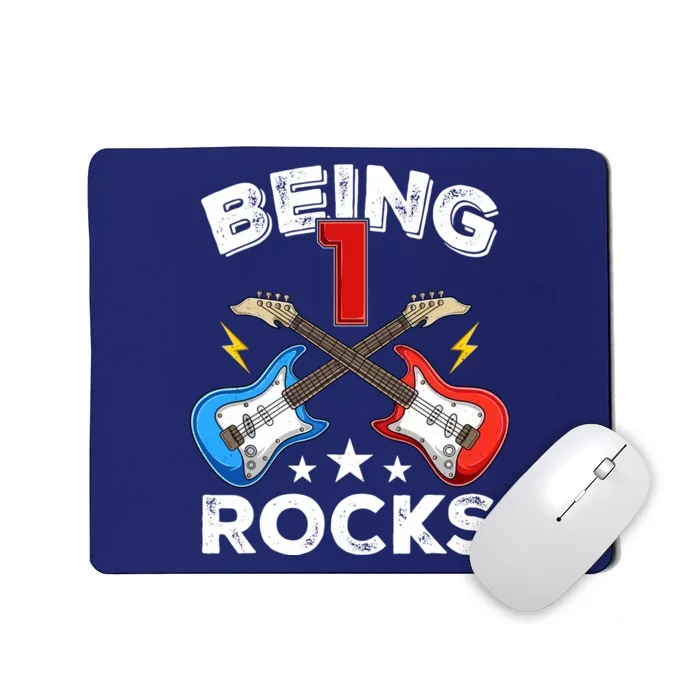 Being 1 Rocks Guitar One Year Old Funny 1st Birthday Mousepad