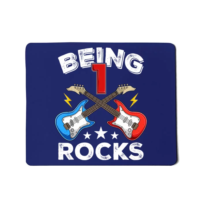 Being 1 Rocks Guitar One Year Old Funny 1st Birthday Mousepad