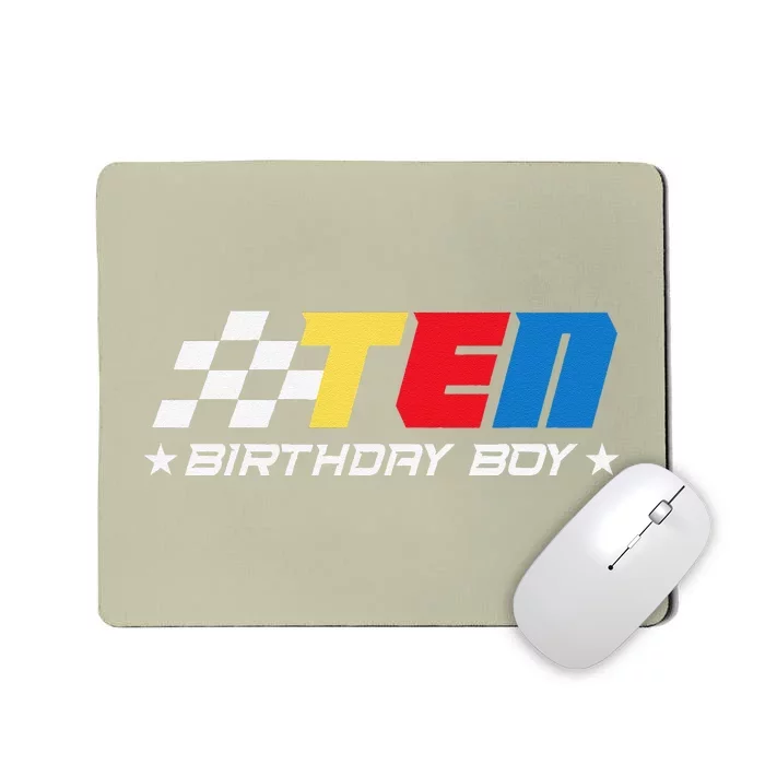 Birthday 10 Ten Race Car 10th Racing Pit Crew Driver Mousepad