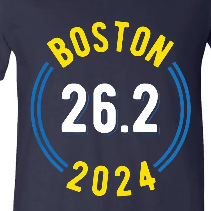 Boston 262 2024 Marathon V-Neck T-Shirt