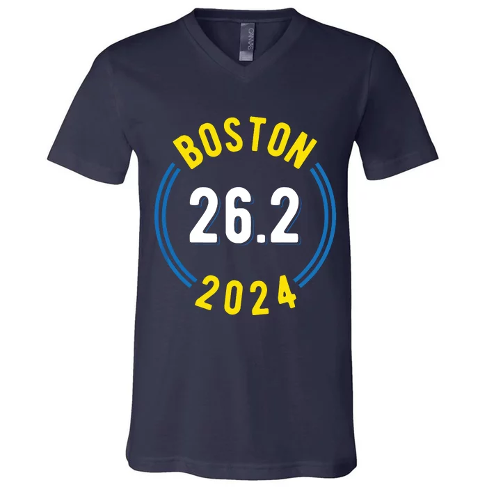 Boston 262 2024 Marathon V-Neck T-Shirt