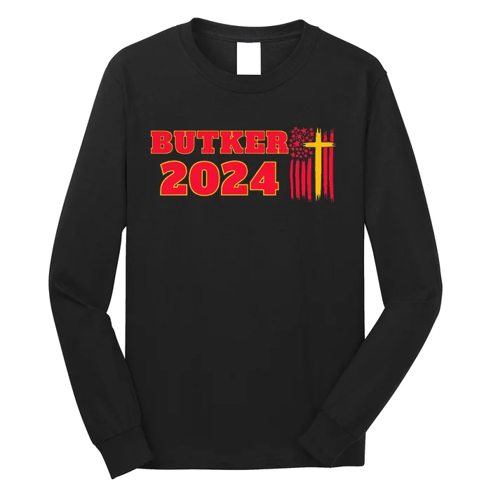 Butker 2024 American Flag Team Butker Surname Long Sleeve Shirt