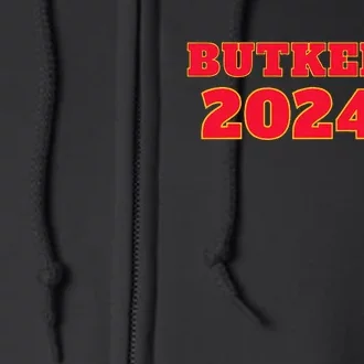 Butker 2024 American Flag Team Butker Surname Full Zip Hoodie