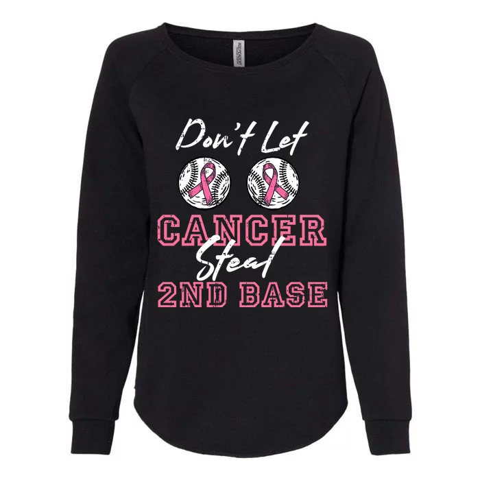 Baseball 2nd Base Pink Ribbon Breast Cancer Awareness Gift Womens California Wash Sweatshirt