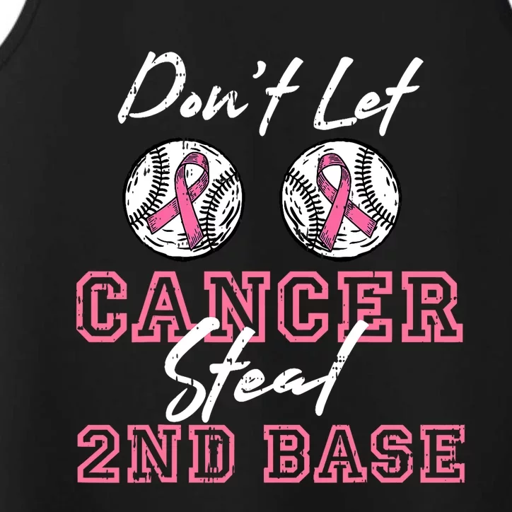 Baseball 2nd Base Pink Ribbon Breast Cancer Awareness Gift Performance Tank