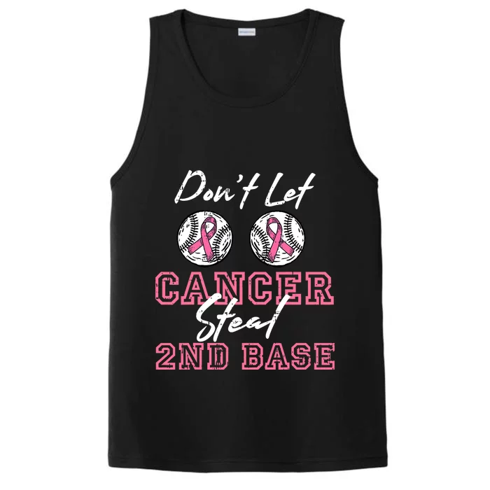 Baseball 2nd Base Pink Ribbon Breast Cancer Awareness Gift Performance Tank