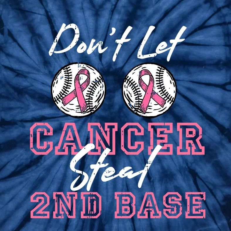 Baseball 2nd Base Pink Ribbon Breast Cancer Awareness Gift Tie-Dye T-Shirt