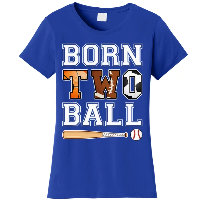 Born 2nd Ball Birthday Sport Theme 2 Year Old Women's T-Shirt