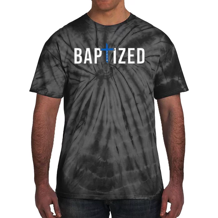 Baptized 2024 Christian Water Baptism Church Group Christ Tie-Dye T-Shirt