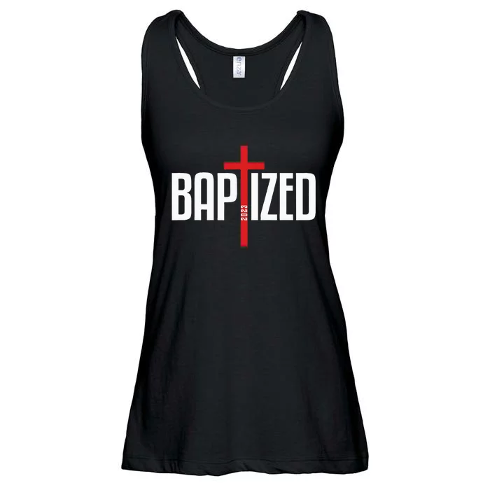 Baptized 2023 Christian Water Baptism Church Group Christ Ladies Essential Flowy Tank