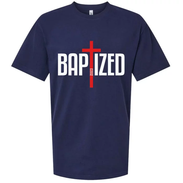 Baptized 2023 Christian Water Baptism Church Group Christ Sueded Cloud Jersey T-Shirt