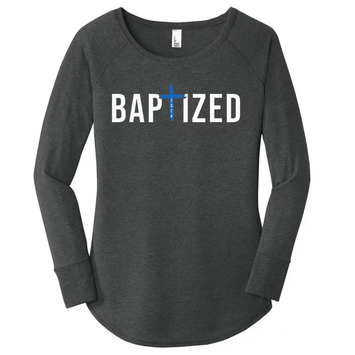 Baptized 2024 Christian Water Baptism Church Group Christ Women's Perfect Tri Tunic Long Sleeve Shirt