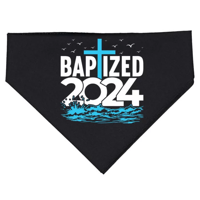 Baptized 2024 Christian Water Baptism Church Group USA-Made Doggie Bandana