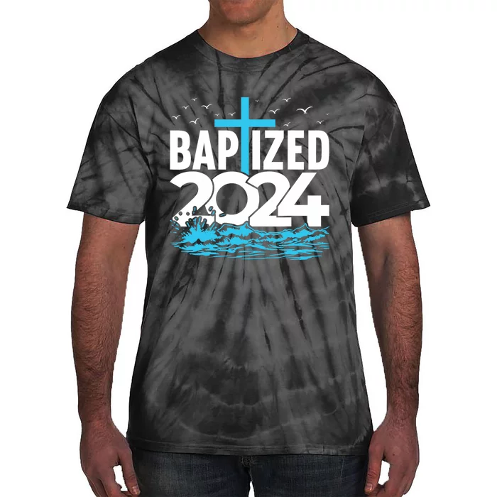 Baptized 2024 Christian Water Baptism Church Group Tie-Dye T-Shirt