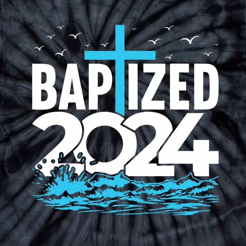 Baptized 2024 Christian Water Baptism Church Group Tie-Dye T-Shirt