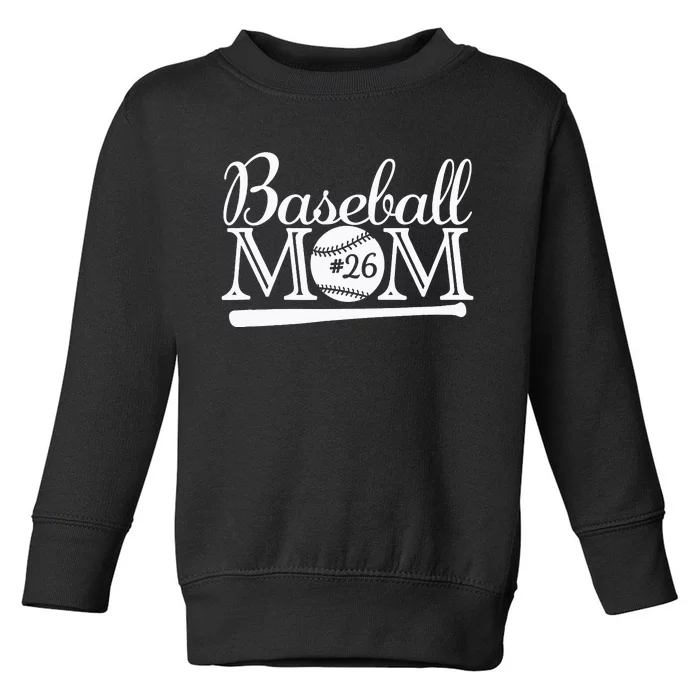 Baseball 26 Jersey Mom Favorite Player Mother's Day Toddler Sweatshirt