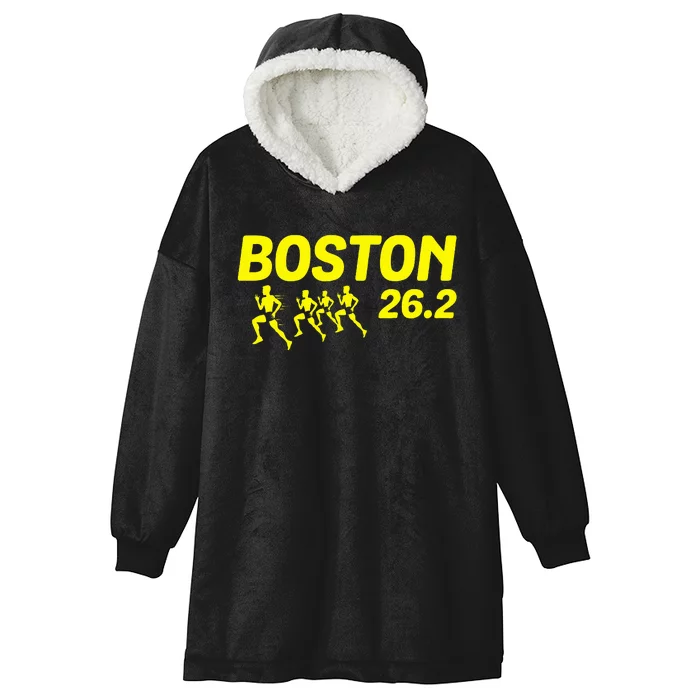 Boston 26.2 Miles 2024 Running Marathon Friend Support Hooded Wearable Blanket