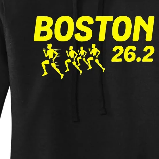 Boston 26.2 Miles 2024 Running Marathon Friend Support Women's Pullover Hoodie