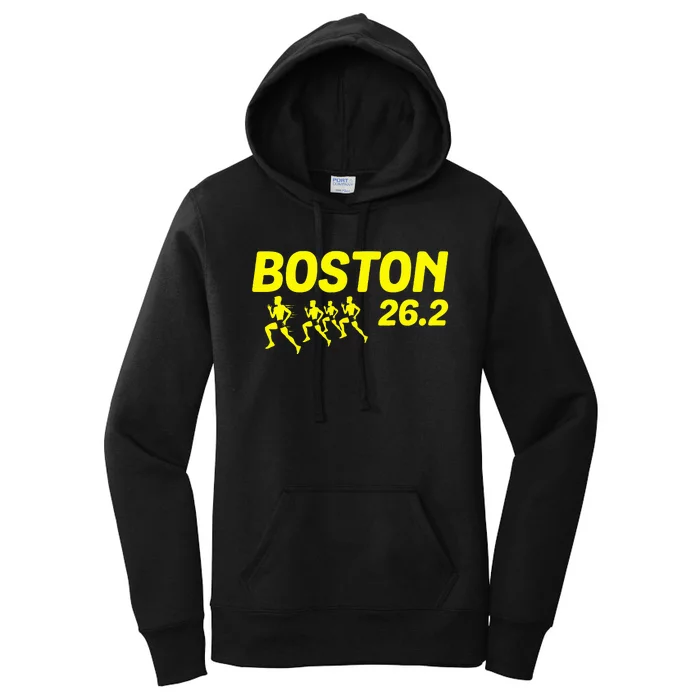 Boston 26.2 Miles 2024 Running Marathon Friend Support Women's Pullover Hoodie